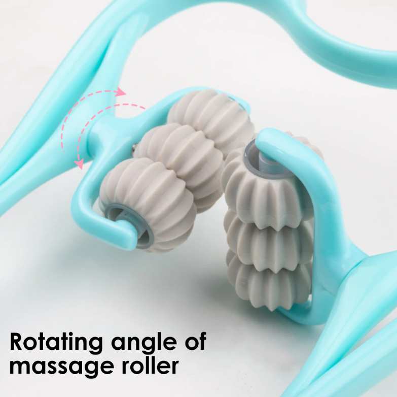 Manual Roller Neck Massager, Ergonomic Handle Handheld Roller Neck